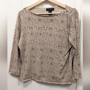 Silk Harold's Beige Patterned Blouse